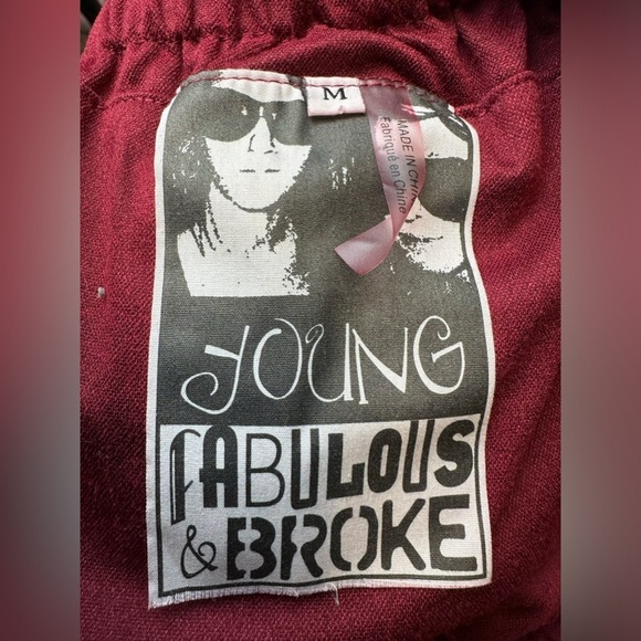 Young Fabulous &‎ Broke Off the Shoulder Wine Colored Faux Suede Blouse Size M - Picture 3 of 4